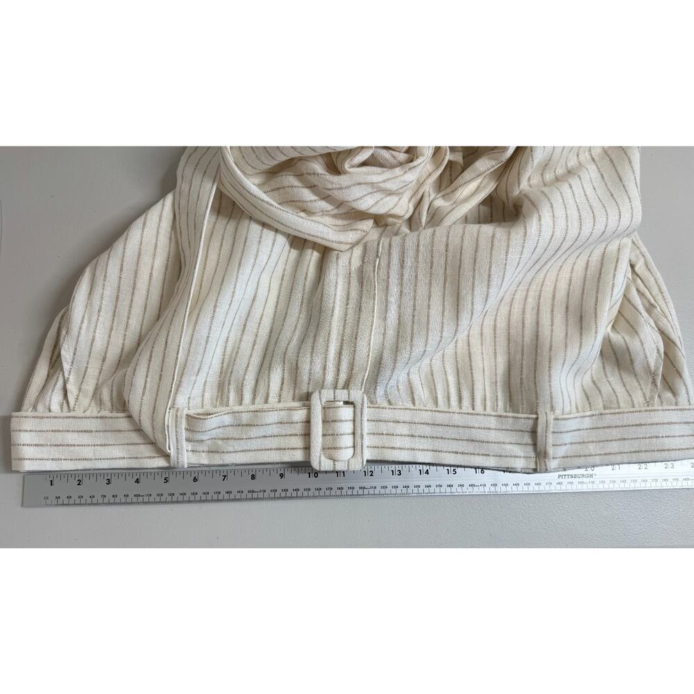 NEW Lane Bryant Linen Blend Pinstripe Wide Leg Pants Size 24R Belt Office Travel - Picture 8 of 12